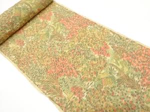 アンティーク　水車小屋模様織り出し　着尺反物